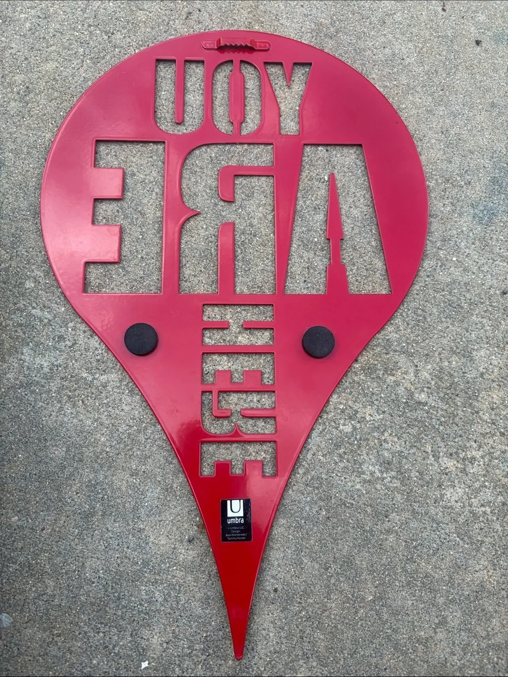 Red 'YOU ARE HERE' Metal Sign
